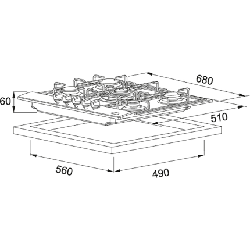 Franke FHNL 705 4G TC XS E Acier inoxydable Intégré Gaz 5 zones