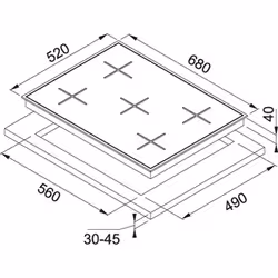 Franke FHNG 705 4G TC BK C Noir Intégré Gaz 5 zones - Vue supplémentaire 2