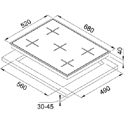 Franke FHNG 705 4G TC BK C Noir Intégré Gaz 5 zones