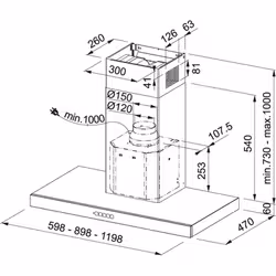 Franke Tale905Ixs Monté au mur Acier inoxydable 700 m³/h A++ - Vue supplémentaire 2