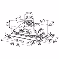 Franke Grupo filtrante 52/70 FBI 705 XS Intégré Acier inoxydable B 390 m³/h - Vue supplémentaire 2