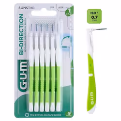 GUM Bi-Direction 6 Brossettes - Modèle : 2114 : 0,7 mm