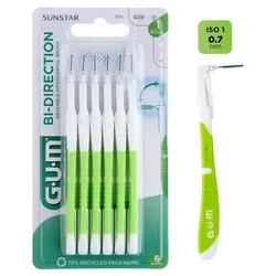 GUM Bi-Direction 6 Brossettes - Modèle : 2114 : 0,7 mm