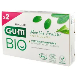 GUM Dentifrice Menthe Fraîche Aloe Vera Bio Lot de 2 x 75 ml