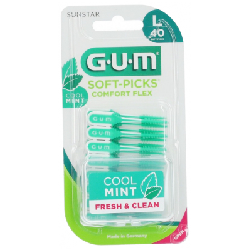 GUM Soft-Picks Comfort Flex Cool Mint 40 Unités - Taille : Large