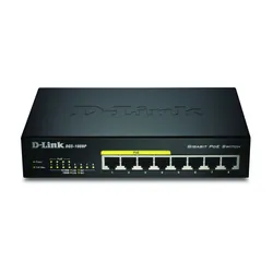 D-Link DGS-1008P/E commutateur réseau L2 Connexion Ethernet, supportant l'alimentation via ce port (PoE) Noir (DGS-1008P/E)