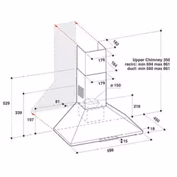 Whirlpool AKR 685/1 IX hotte Monté au mur Acier inoxydable 395 m³/h D - Vue supplémentaire 2