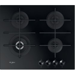 Whirlpool GOWL 628/NB plaque Noir Intégré (placement) 59 cm Gaz 4 zones