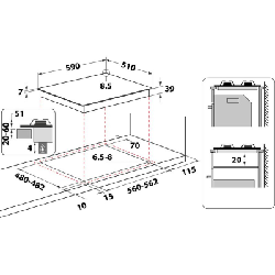 Whirlpool GMAL 6422/IXL Acier inoxydable Intégré (placement) 59 cm Gaz 4 zones