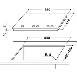 Whirlpool GOA 9523/NB Noir Intégré (placement) 86 cm Gaz 5 zones