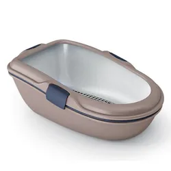 Stefanplast Furba Chic Maxi Chat Toilettes ouvertes pour animaux de compagnie Marron, Gris