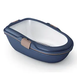 Stefanplast Furba Chic Maxi Chat Toilettes ouvertes pour animaux de compagnie Bleu, Marron