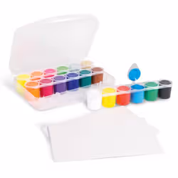 PRIMO 416TB18ASP Set de peinture acrylique fine en pot de 25 ml. Mallette multifonction contenant 12 couleurs normals, 4 fluo, or, a - Vue supplémentaire 2