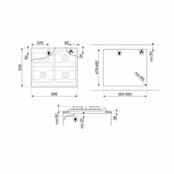 Smeg Victoria SR964PGH plaque Crème Intégré 60 cm Gaz 4 zone(s) - Vue supplémentaire 3