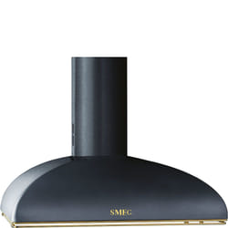 Smeg KS89AE hotte Montée au mur Anthracite, Or 820 m³/h