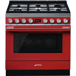 Smeg CPF9GMR four et cuisinière Electrique Gaz Rouge