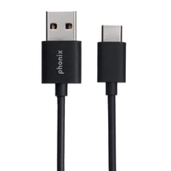 Phonix USB to Connector câble USB 1 m USB 2.0 USB A USB C Noir, Argent