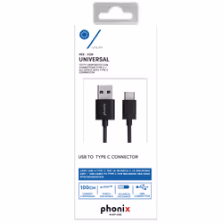 Phonix USB to Connector câble USB 1 m USB 2.0 USB A USB C Noir, Argent - Vue supplémentaire 2