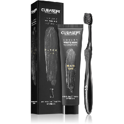Black Luxury Whitening Dentifrice + Brosse a dents 75ml Curasept