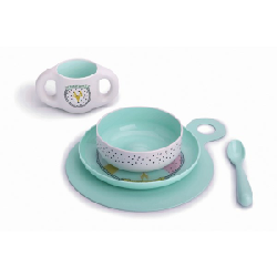 Suavinex Vaisselle d'Apprentissage 6 Mois et + - Modèle : Vert pastel et beige