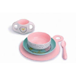 Suavinex Vaisselle d'Apprentissage 6 Mois et + - Modèle : Rose pâle et beige