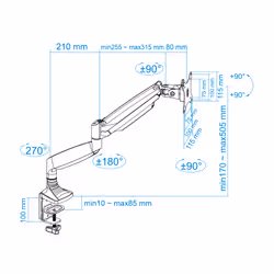 TooQ DB3032TNR-S support d'écran plat pour bureau 81,3 cm (32") Argent - Vue supplémentaire 10