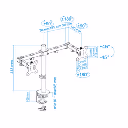 TooQ DB1232TN-B support d'écran plat pour bureau 32" Noir - Vue supplémentaire 14