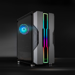 TooQ Nightcity Midi Tower Noir, Argent