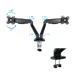 TooQ DB5132TNR-B support d'écran plat pour bureau 81,3 cm (32") Noir