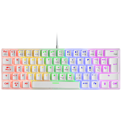 Mars Gaming MK60 clavier USB AZERTY Français Blanc