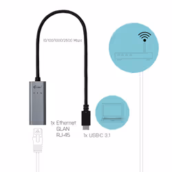 i-tec Metal USB-C 2.5Gbps Ethernet Adapter - Vue supplémentaire 3