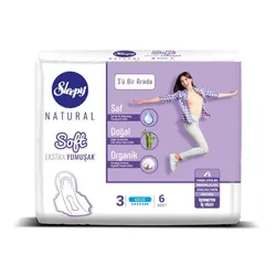 Sleepy Natural Extra Soft Night 3in1 Pads 6 Pcs