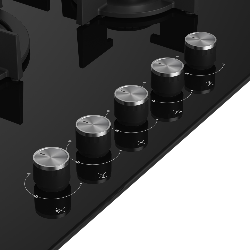 Beko HILW75222S plaque Noir Intégré (placement) 75 cm Gaz 5 zones