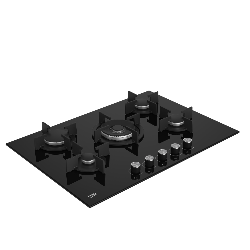 Beko HILW75222S plaque Noir Intégré (placement) 75 cm Gaz 5 zones