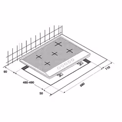 Beko HILW75222S plaque Noir Intégré (placement) 75 cm Gaz 5 zones - Vue supplémentaire 5