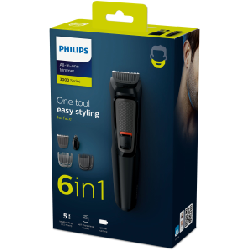 Philips MULTIGROOM Series 3000 6-en-1 Visage, 6 outils, lames en acier auto-affûtées