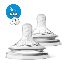 Avent – SCF043/27 – Tétine Natural 3 mois et + (Débit Moyen)