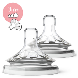 Philips AVENT Tétine Natural, 2 pièces, débit variable, 3 mois et +
