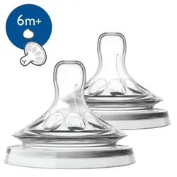 Philips AVENT Tétine Natural, 2 pièces, liquides épaissis, 6 mois et +