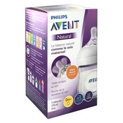 Avent Natural Biberon 125 ml 0 Mois et + - Couleur : Transparent