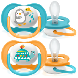 Philips AVENT SCF080/07 tétine pour bébé Sucette ultra souple Orthodontique Silicone Bleu, Orange