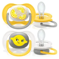 Philips AVENT SCF080 Tétine pour bébé classique Orthodontique Silicone Gris, Jaune