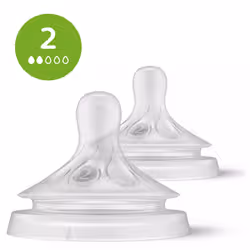 Philips AVENT Natural à Réponse Naturelle SCY962/02 Lot de 2 tétines débit 2 - Lent