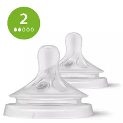 Philips AVENT Natural à Réponse Naturelle SCY962/02 Lot de 2 tétines débit 2 - Lent