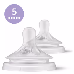 Philips AVENT Natural à Réponse Naturelle SCY965/02 Lot de 2 tétines débit 5 - Extra rapide