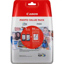 Canon Cartouche d'encre à haut rendement PG-545XL/CL-546XL + Pack économique de papiers photo