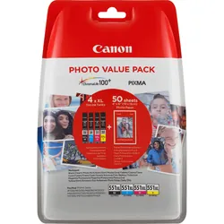 Canon Pack économique de papiers photo CLI-551XL BK/C/M/Y à haut rendement