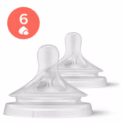 Philips AVENT Natural à Réponse Naturelle SCY966/02 Lot de 2 tétines débit 6 - Liquides épaissis