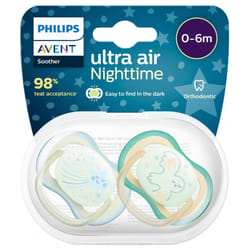Avent Ultra Air Nighttime 2 Sucettes Orthodontiques 0-6 Mois