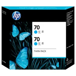 HP 70 2-pack 130-ml Cyan DesignJet Ink Cartridges cartouche d'encre 2 pièce(s) Original